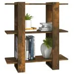 Bibliotecă/Separator de cameră, stejar fumuriu, 80x30x87cm