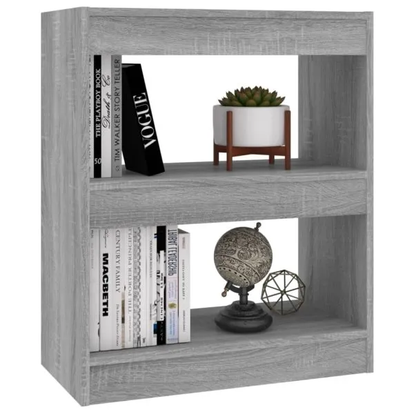 Bibliotecă/Separator cameră, gri sonoma, 60x30x72 cm, PAL