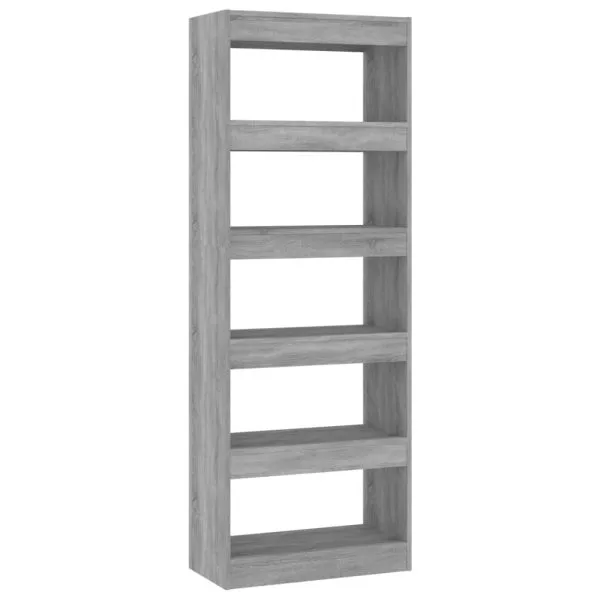Bibliotecă/Separator cameră, gri sonoma, 60x30x166 cm, PAL
