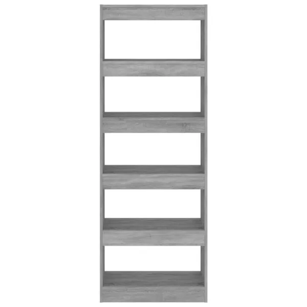 Bibliotecă/Separator cameră, gri sonoma, 60x30x166 cm, PAL