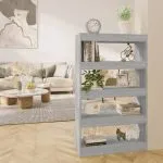 Bibliotecă/Separator cameră, gri sonoma, 80x30x135 cm, PAL