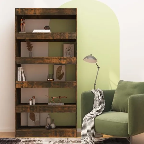 Bibliotecă/Separator cameră, stejar fumuriu, 80x30x166 cm, PAL