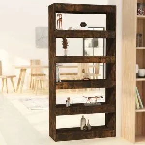 Bibliotecă/Separator cameră, stejar fumuriu, 80x30x166 cm, PAL
