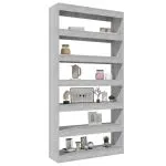 Dulap cărți/Separator cameră gri 100x30x198cm lemn prelucrat