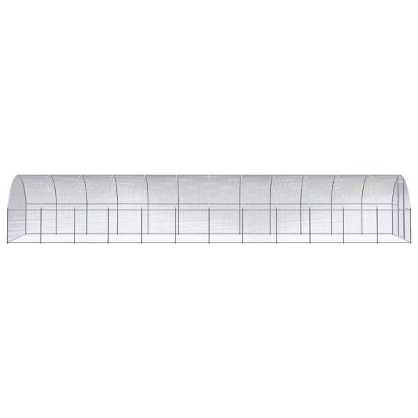 Coteț de găini pentru exterior, 3x12x2 m, oțel zincat