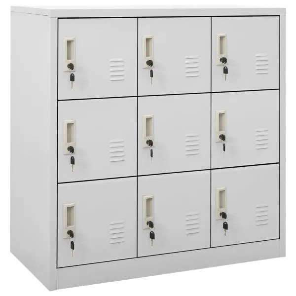 Dulapuri vestiar 5 buc. gri deschis 90x45x92,5 cm oțel