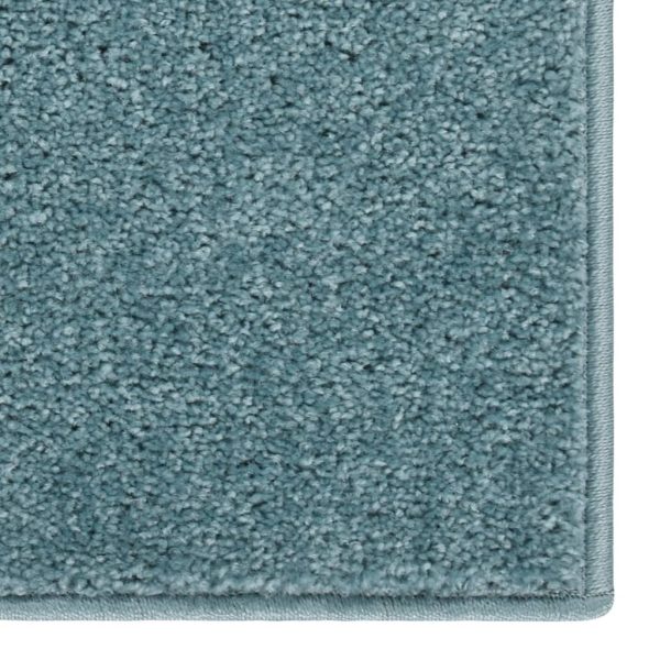 Covor cu fire scurte, albastru, 140×200 cm