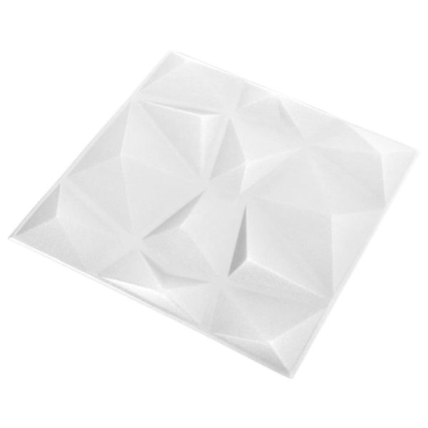 Panouri de perete 3D 24 buc. alb 50×50 cm model diamant 6 m²