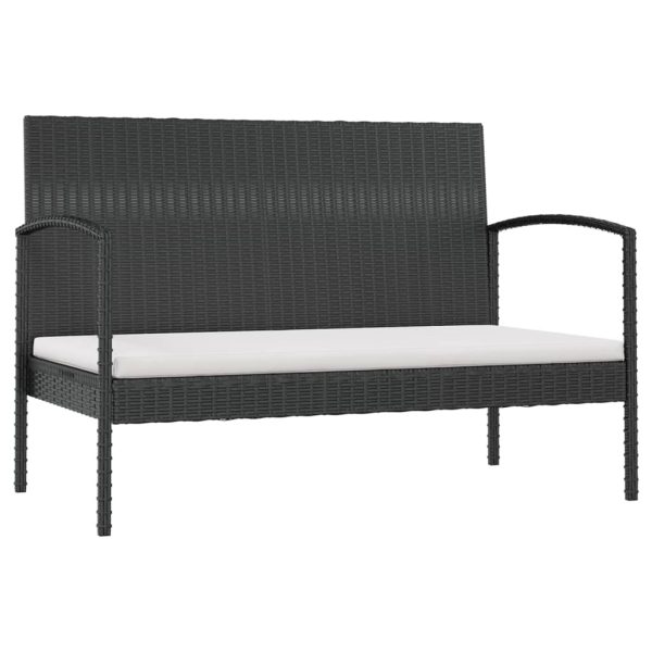 Set mobilier de grădină cu perne, 16 piese, negru, poliratan