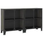 Dulapuri de depozitare, 2 buc., gri, 72x36x82 cm, metal/MDF
