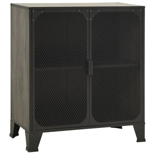 Dulapuri de depozitare, 2 buc., gri, 72x36x82 cm, metal/MDF