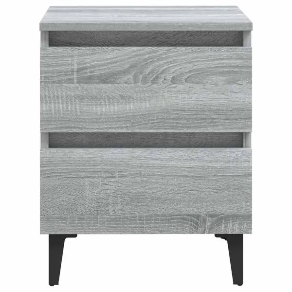Noptiere picioare din metal, 2 buc., gri sonoma, 40x35x50 cm