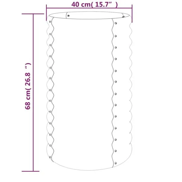 Jardinieră grădină gri 40x40x68 cm oțel vopsit electrostatic