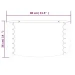 Jardinieră grădină gri 80x80x36 cm oțel vopsit electrostatic