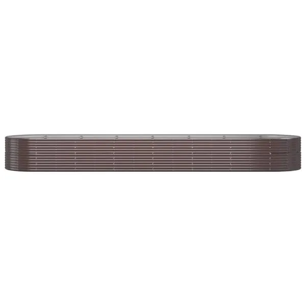 Jardinieră grădină maro 584x140x68 cm oțel vopsit electrostatic