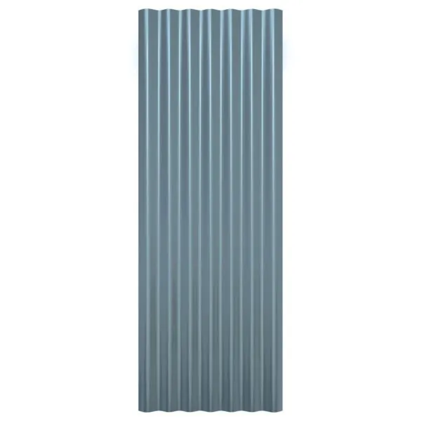 Panouri de acoperiș, 12 buc., oțel vopsit, gri, 100×36 cm
