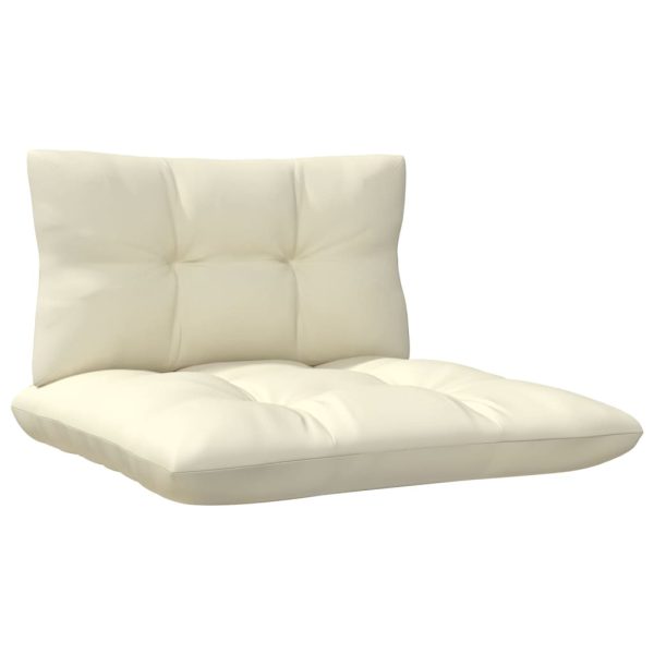 Set mobilier de grădină cu perne, 8 piese, crem, lemn de pin