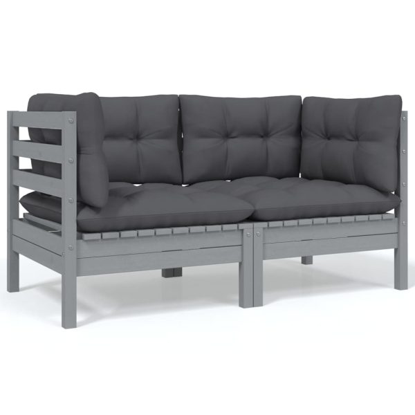Set mobilier grădină cu perne, 4 piese, lemn masiv de pin