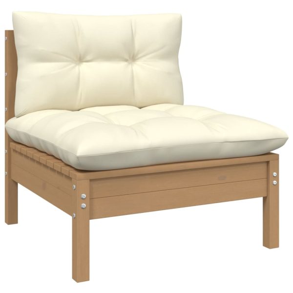 Set mobilier de grădină cu perne, 4 piese, lemn masiv de pin