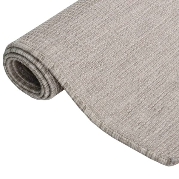 Covor de exterior, gri taupe, 160×230 cm, țesătură plată