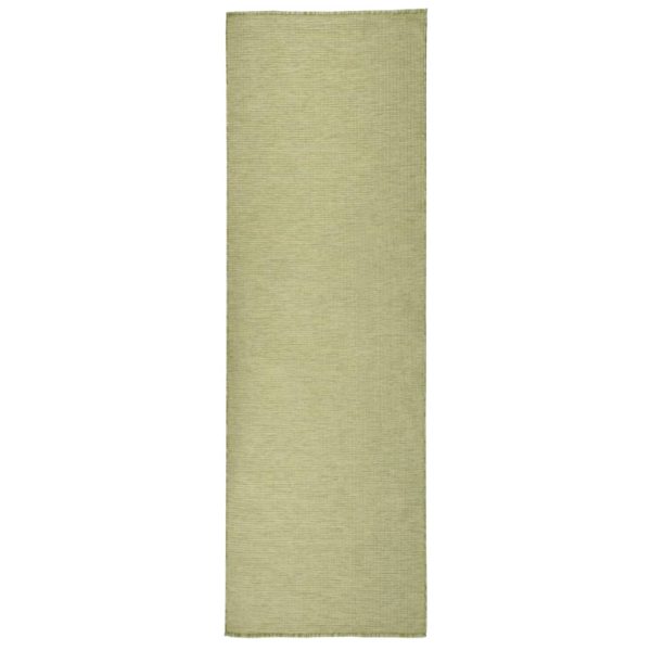 Covor de exterior, verde, 80×250 cm, țesătură plată
