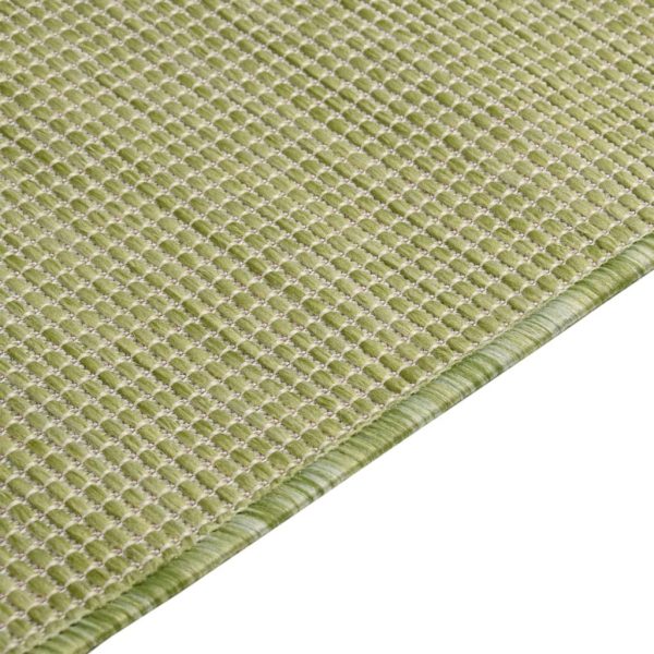 Covor de exterior, verde, 80×250 cm, țesătură plată