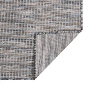 Covor de exterior, maro şi albastru, 160×230 cm, țesătură plată