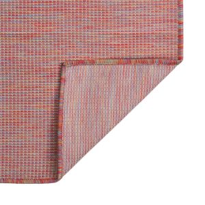 Covor de exterior, roșu, 200×280 cm, țesătură plată