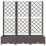 Jardinieră de grădină cu spalier, maro, 120x40x121,5 cm, PP