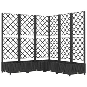 Jardinieră de grădină cu spalier, negru, 120x120x121,5 cm, PP