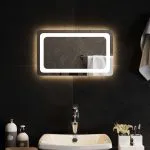 Oglindă cu LED de baie, 50×30 cm