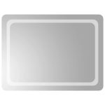 Oglindă de baie cu LED, 80×60 cm