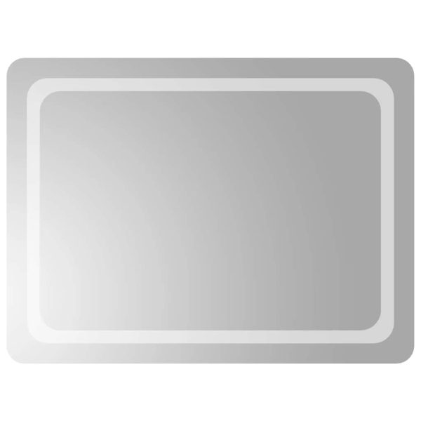 Oglindă de baie cu LED, 80×60 cm