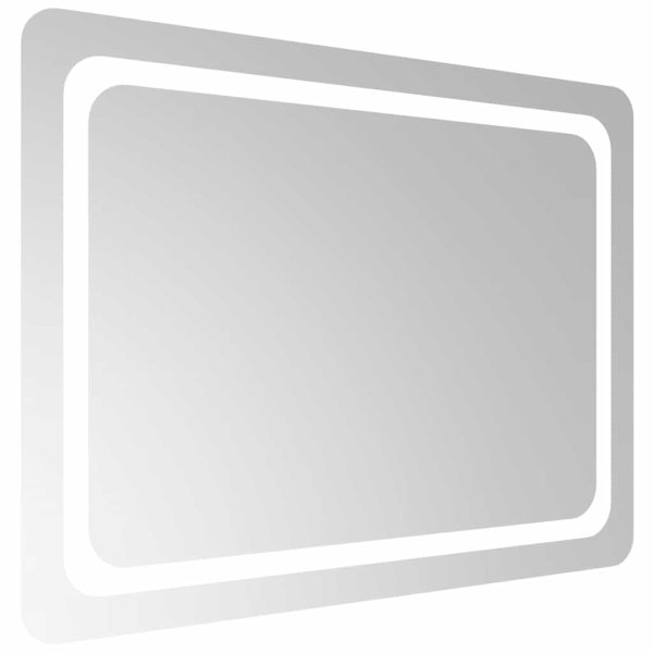 Oglindă de baie cu LED, 80×60 cm