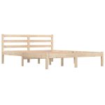 Cadru de pat mic dublu, 120×190 cm, lemn masiv de pin