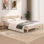Cadru de pat mic dublu, 120×190 cm, lemn masiv de pin