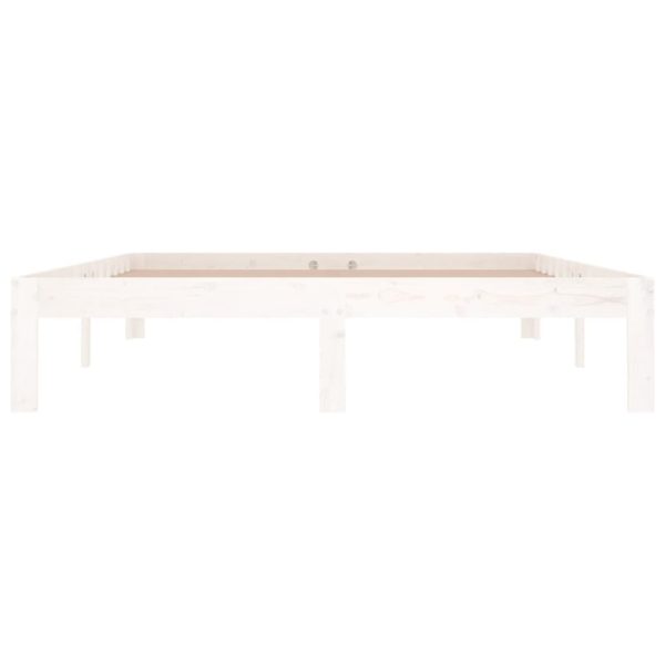 Cadru de pat, alb, 140×190 cm, lemn masiv de pin