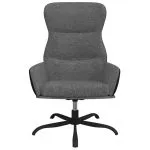 Scaun de relaxare cu taburet, gri deschis, material textil