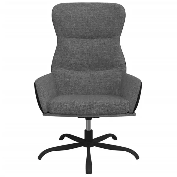 Scaun de relaxare cu taburet, gri deschis, material textil