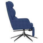 Scaun de relaxare cu taburet, albastru, catifea