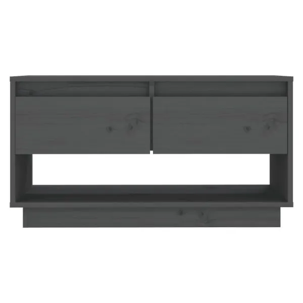 Comodă TV, gri, 74x34x40 cm, lemn masiv de pin