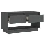 Comodă TV, gri, 74x34x40 cm, lemn masiv de pin