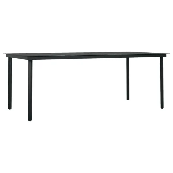 Set de mobilier pentru grădină, 9 piese, negru