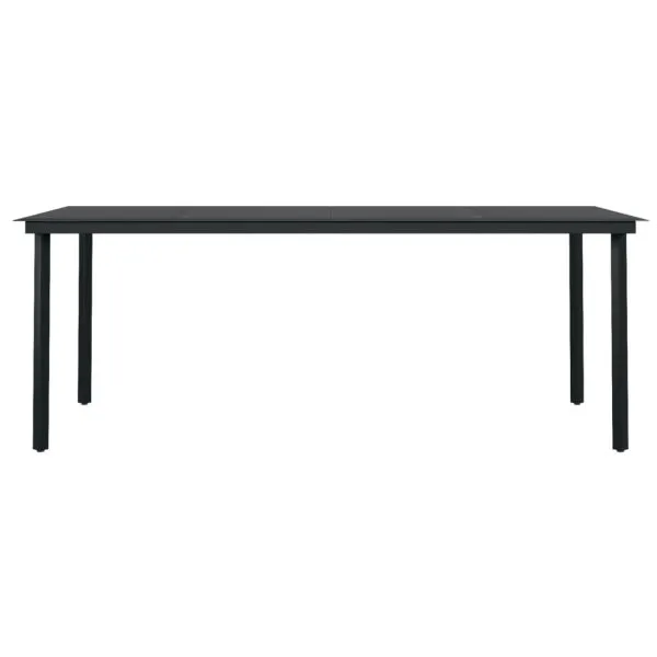 Set de mobilier pentru grădină, 9 piese, negru