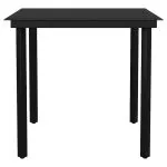 Set de mobilier pentru grădină, 3 piese, negru