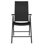 Set de mobilier pentru grădină, 7 piese, negru