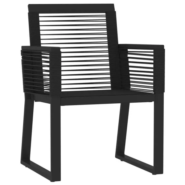 Set de mobilier pentru grădină, 7 piese, negru