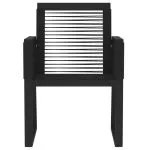 Set de mobilier pentru grădină, 7 piese, negru