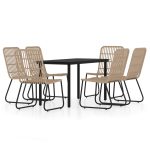 Set de mobilier pentru grădină, 7 piese, stejar