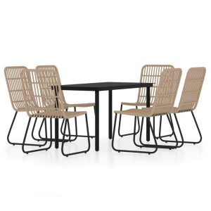 Set de mobilier pentru grădină, 7 piese, stejar